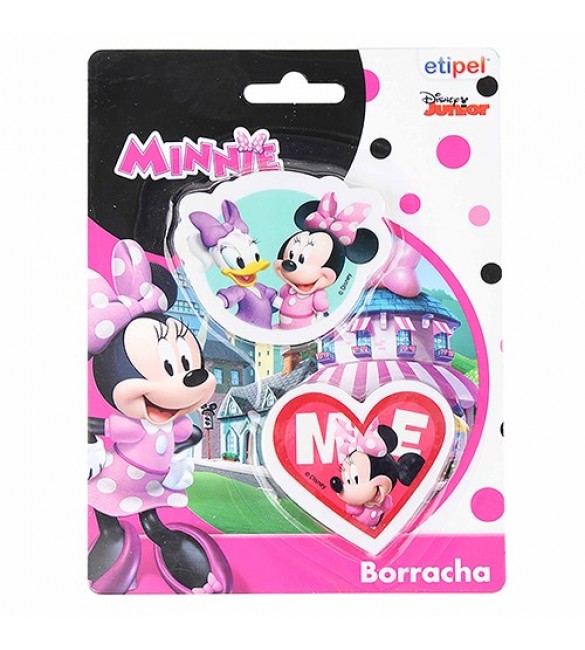 Borracha Escolar Com 2 Peças Minnie Na Cartela - Etipel